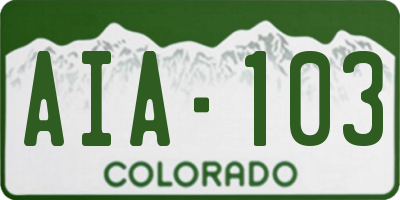 CO license plate AIA103