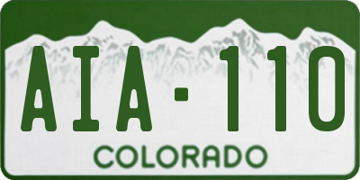 CO license plate AIA110