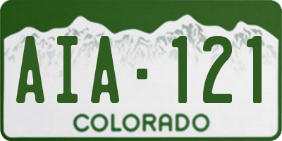 CO license plate AIA121