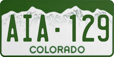 CO license plate AIA129