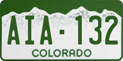 CO license plate AIA132