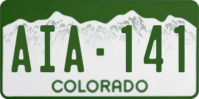CO license plate AIA141