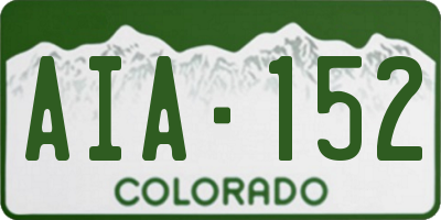 CO license plate AIA152