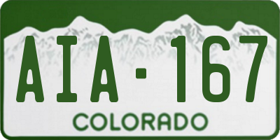 CO license plate AIA167