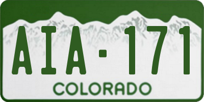 CO license plate AIA171