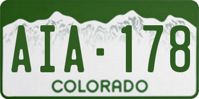 CO license plate AIA178