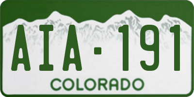 CO license plate AIA191
