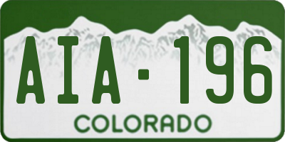 CO license plate AIA196