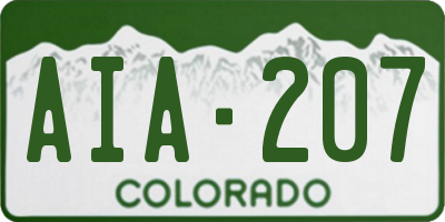 CO license plate AIA207