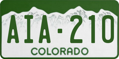 CO license plate AIA210