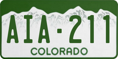 CO license plate AIA211