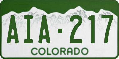 CO license plate AIA217