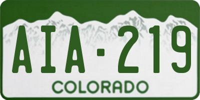 CO license plate AIA219