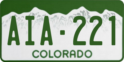 CO license plate AIA221