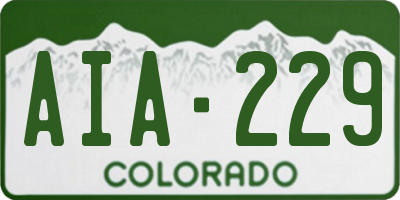CO license plate AIA229