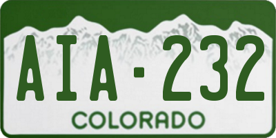 CO license plate AIA232