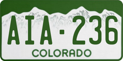 CO license plate AIA236