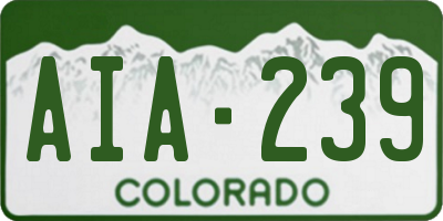 CO license plate AIA239