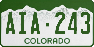 CO license plate AIA243
