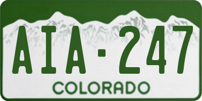 CO license plate AIA247