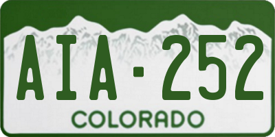 CO license plate AIA252