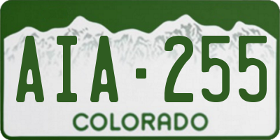 CO license plate AIA255