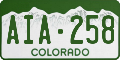 CO license plate AIA258