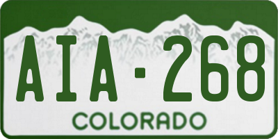 CO license plate AIA268