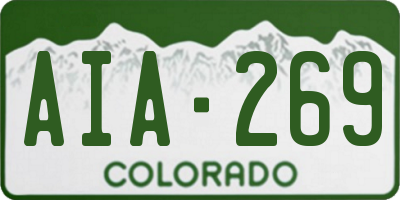 CO license plate AIA269