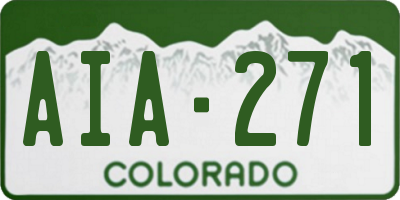CO license plate AIA271