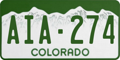 CO license plate AIA274