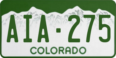 CO license plate AIA275