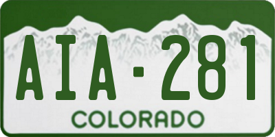 CO license plate AIA281