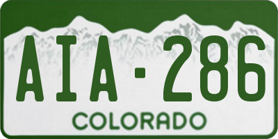 CO license plate AIA286
