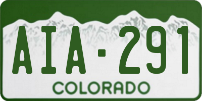 CO license plate AIA291