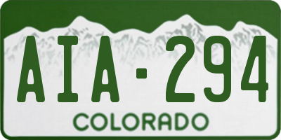 CO license plate AIA294
