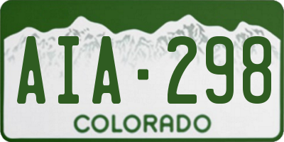CO license plate AIA298