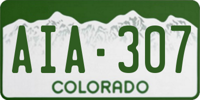 CO license plate AIA307