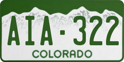 CO license plate AIA322