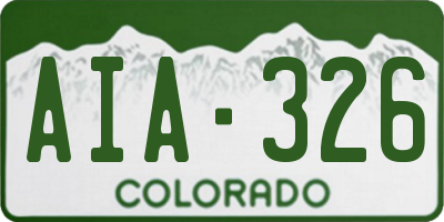 CO license plate AIA326