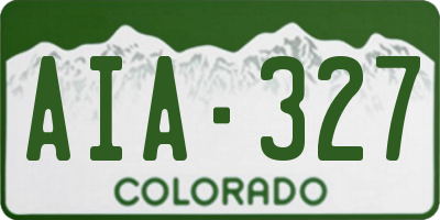 CO license plate AIA327