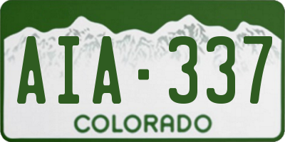 CO license plate AIA337