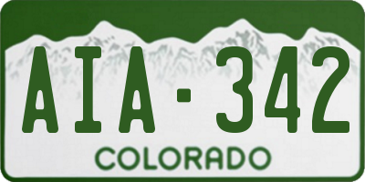 CO license plate AIA342