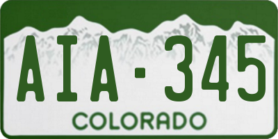 CO license plate AIA345