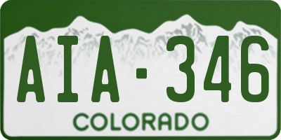 CO license plate AIA346