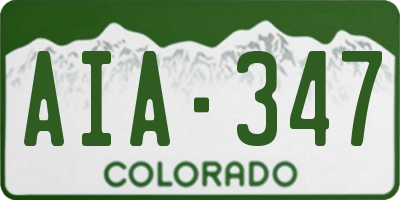 CO license plate AIA347