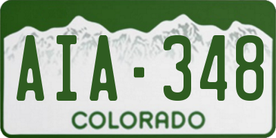 CO license plate AIA348