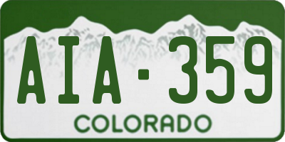 CO license plate AIA359