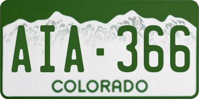 CO license plate AIA366
