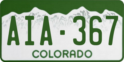 CO license plate AIA367